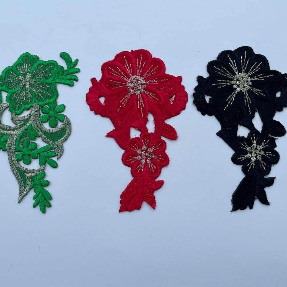 Iron On Patches Multi Color Flower Embroidery Patches for Clothes Jacket Lot 3